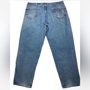 Carhartt Blue Denim Jeans Men's 42x30 Work Pants Casual Classic Workwear B17 DST